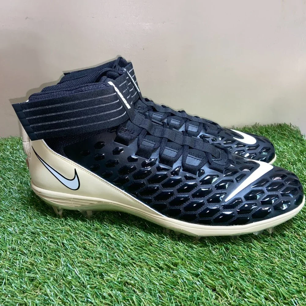 Nike Force Savage Pro 2 PE Black Gold Football Cleats BV3969-013 Mens 14 NEW
